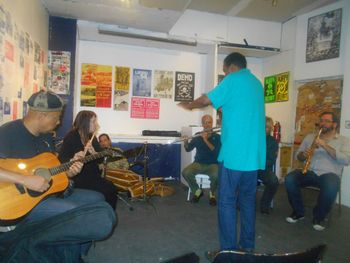 September 27, 2015: Beyond Sextet at ABC No Rio. L to R: Bern Nix, Cheryl Pyle, William Ruiz, Gene Coleman, David Tamura, Michael Eaton