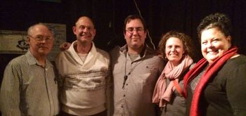 At Westport Coffee House with some of my first band directors and instrumental teachers. Left to right: Randy Cunningham, Danny Watring, me, Susan Martinez, Cindy Price-Svehla.