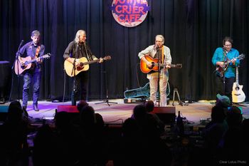 Colin Gilmore, Jimmie Dale Gilmore, Happy Traum and Adam Traum at the Towne Crier. Photo by John Verner