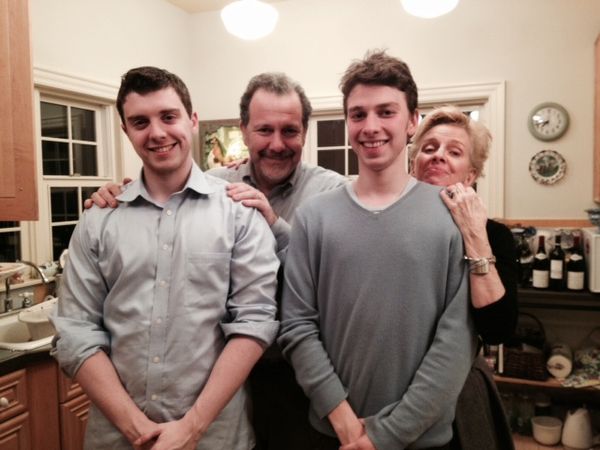 Ellen with her husband, Doug Bernstein, and two sons.