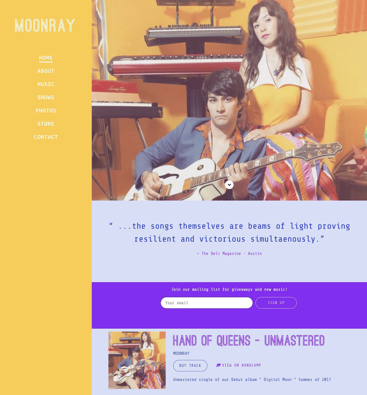 Top Musician Website Designs: Portside Template