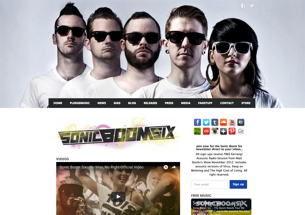 Sonic Boom Six website template