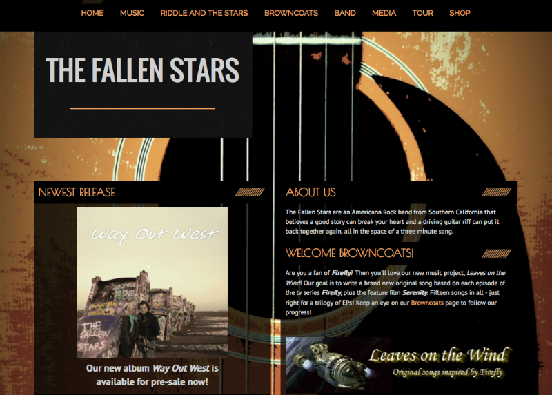 The Fallen Stars website on Bandzoogle