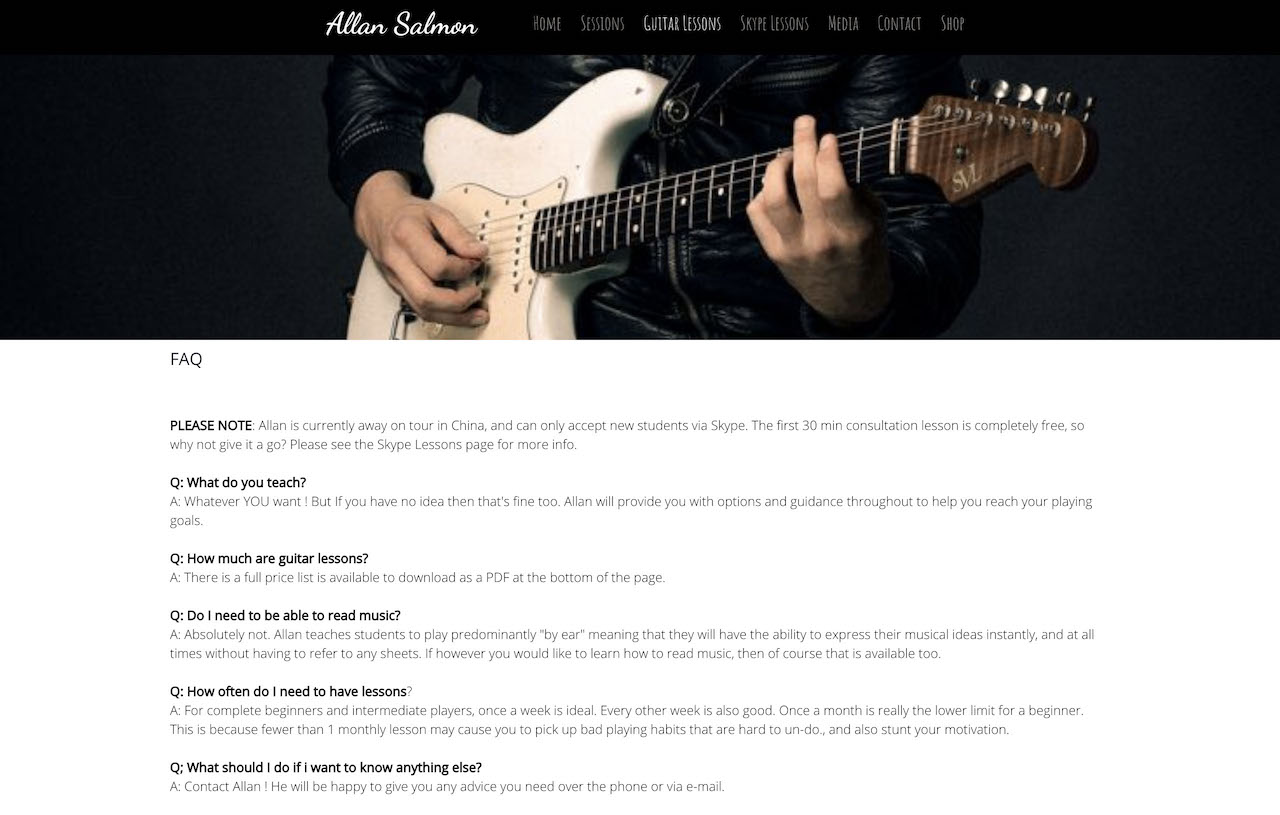 Website Design Inspiration: Best Guitar Teacher Websites
