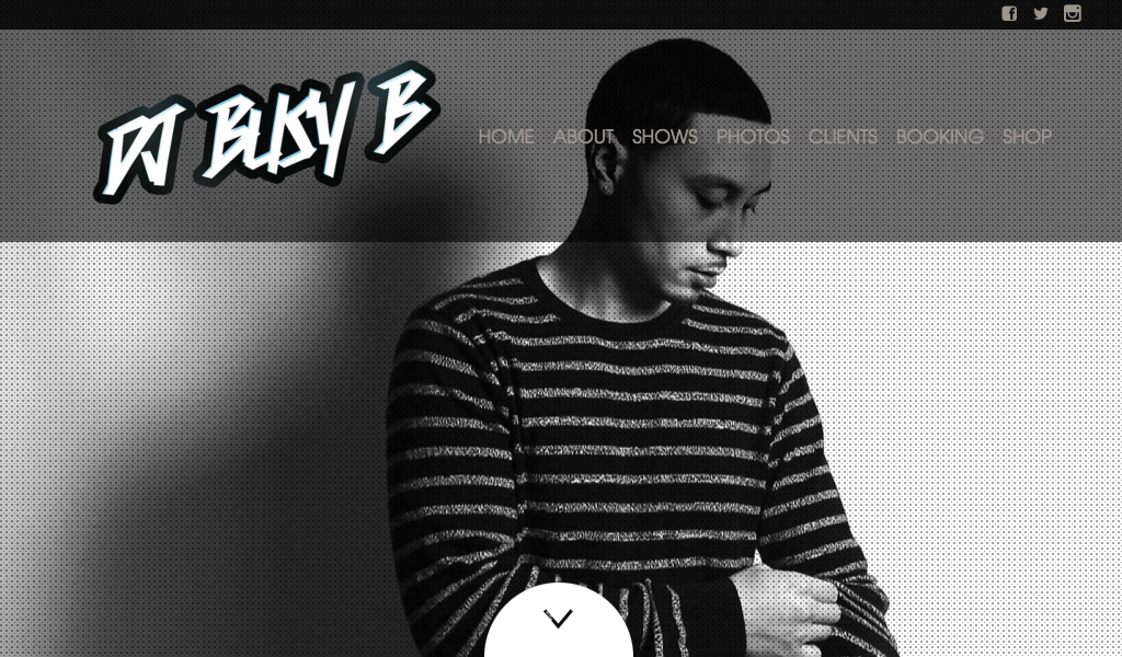 DJ Busy B website home page