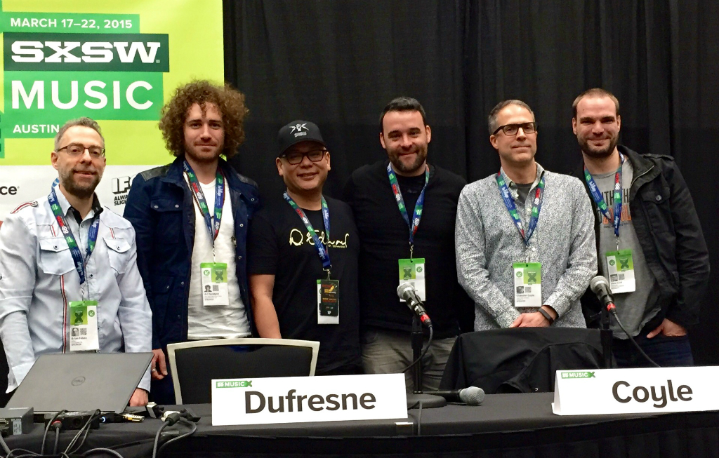 Band Website Extreme Makeover panelists at SXSW with winner D. Edward