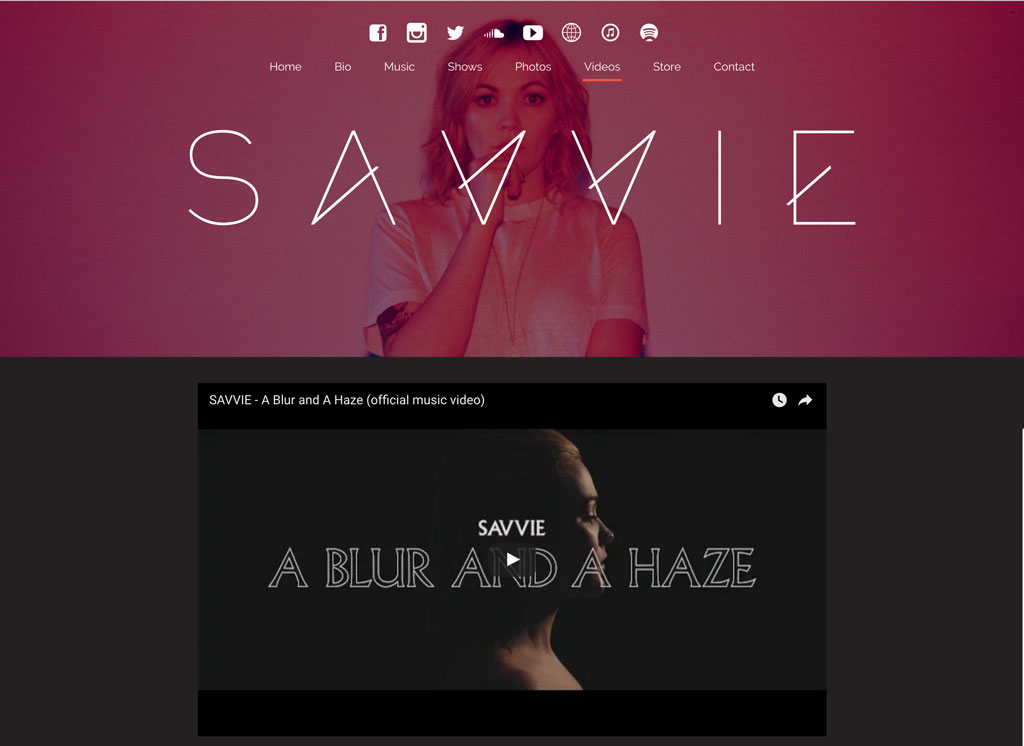 Savvie videos page