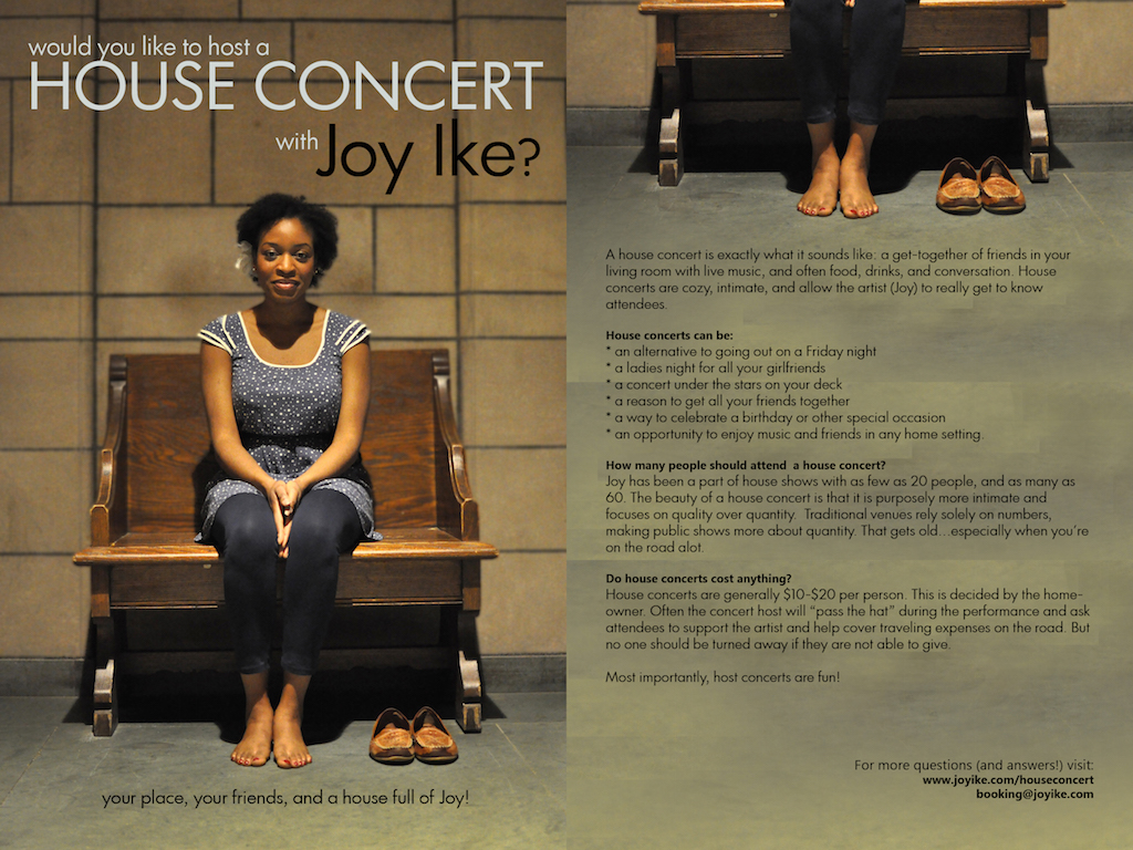 Joy Ike House Concert flyer