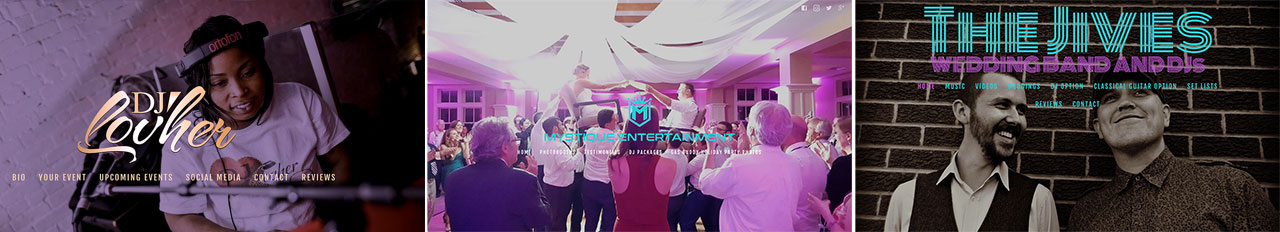 Wedding DJ Website Design: 1 Template, 3 Ways