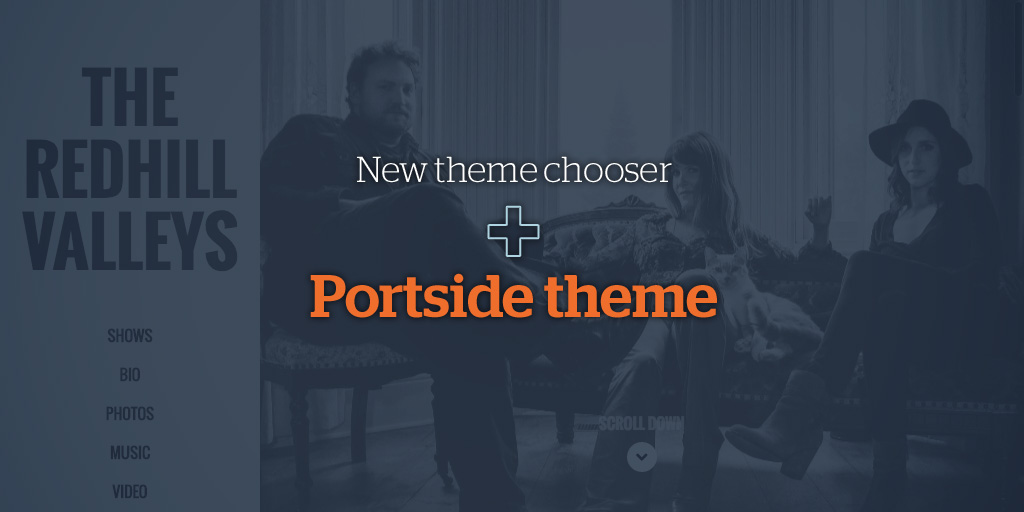 Music website theme: Portside