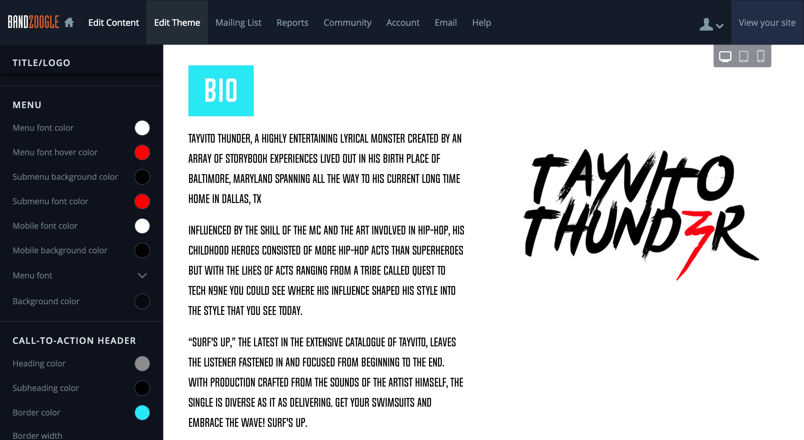 Rapper Website Design: 1 Template, 3 Ways