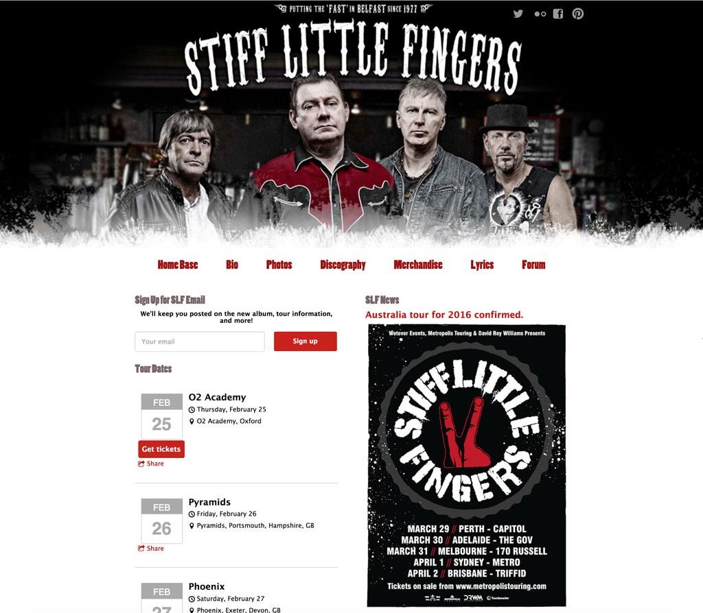 SLF rocks website design