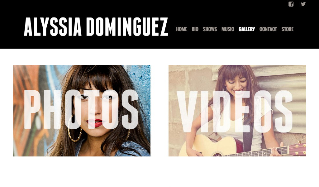 Alyssia Domniguez Bandzoogle website Gallery Pages