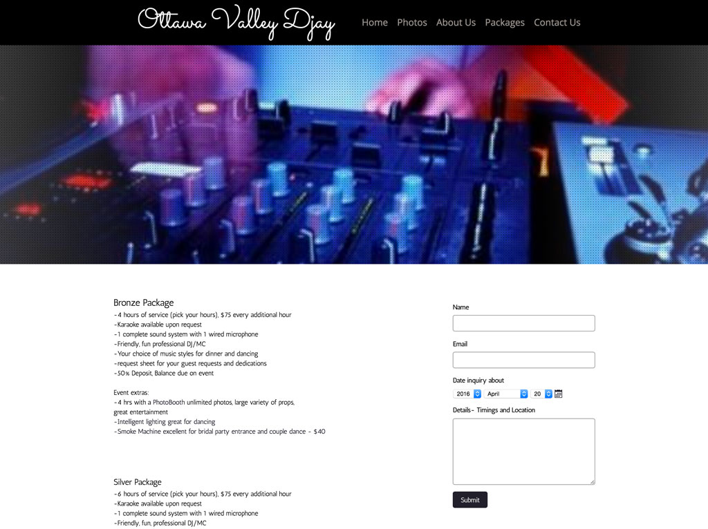 Wedding DJ website template