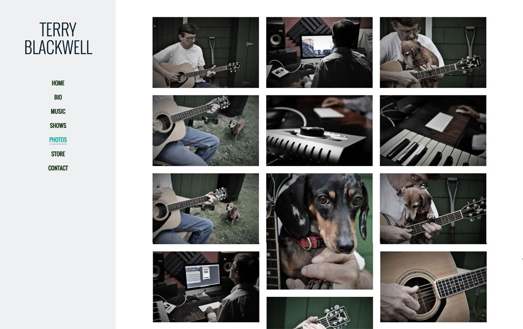 Musician website photos page