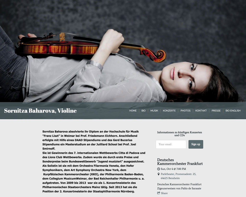 Classical music website template 