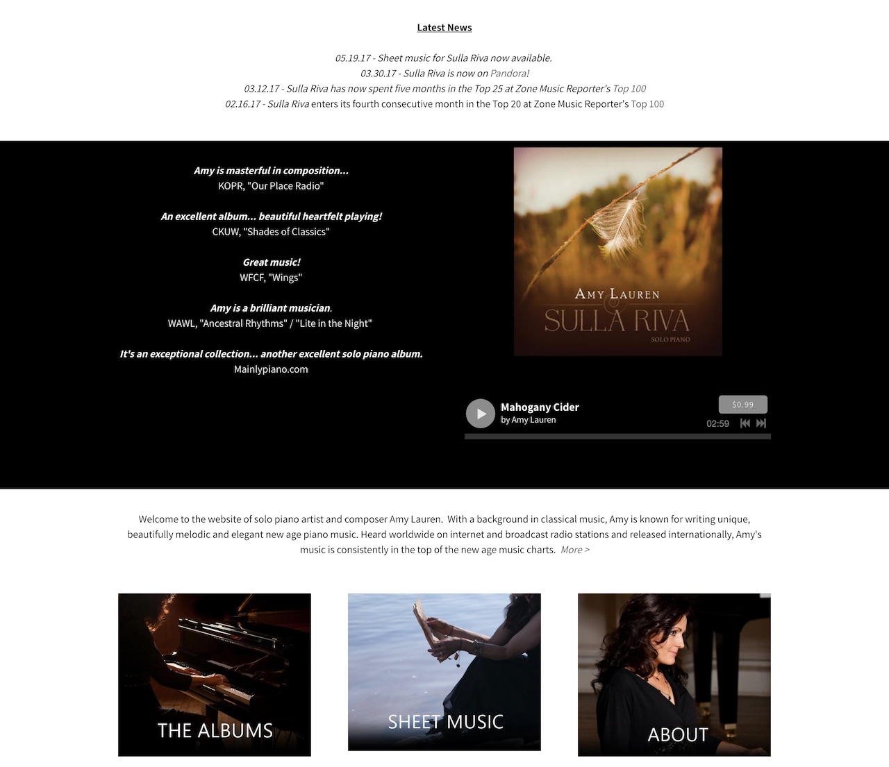 Pianist Website Design: 1 Template, 3 Ways