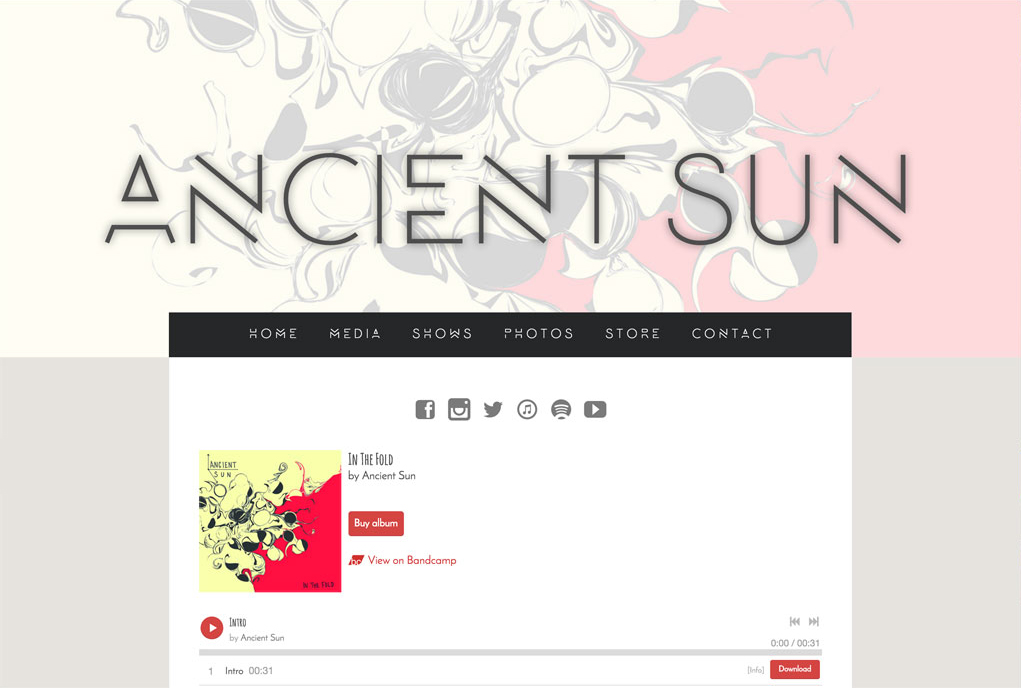 Ancient Sun website design