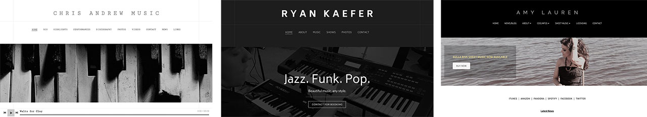 Pianist Website Design: 1 Template, 3 Ways