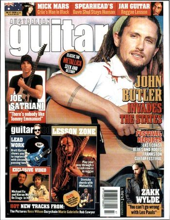 Australian Guitar Magazine Cover MG featured on cover
