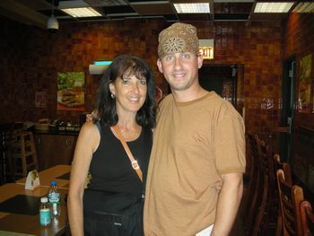 Lil Rev hanging with his Jewish Soul Sister," Barbara Silver of The Old Town School of Folk Music in Chicago.
