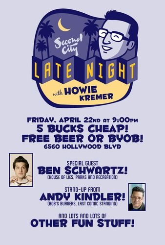 April 22nd, 2011 Special Guest: Ben Schwartz Stand Up from: Andy Kindler
