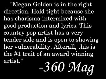 Review about Megan Golden in 360 Magazine
