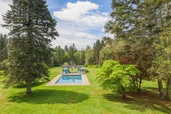 View of the pool from the upper home deck
