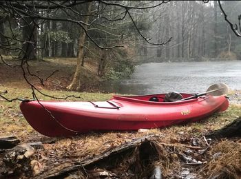 Kayaks provided at the pond
