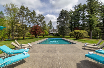 Looking back at the main house from the pool
