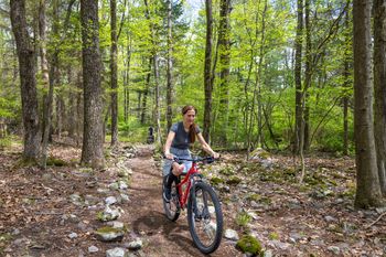 Biking on wilderness trails
