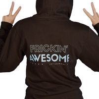 'Frickin Awesome' Zip-Up Hoodie - Black & Blue