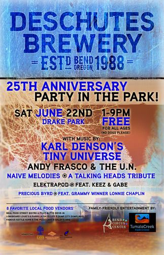 Deschutes 25th Anniversary Party in the Park Poster - 6/22/13
