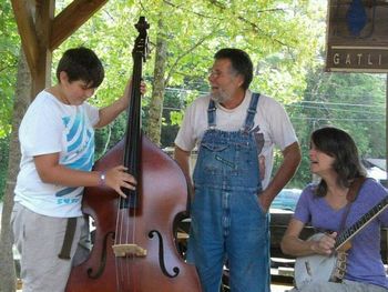 Spencer Bess playing the bass.
