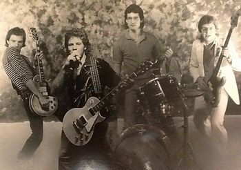 1981 - Our first promo picture.  Left to Right: Fulton Calvery, Tony Pfeifer, Tim Pfeifer, Don Hart
