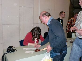 Signing cds after show
