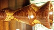 Exotic African Zebra Wood and South American Leopard Wood vase