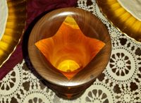 Exotic Osage Orange and Walnut Vase