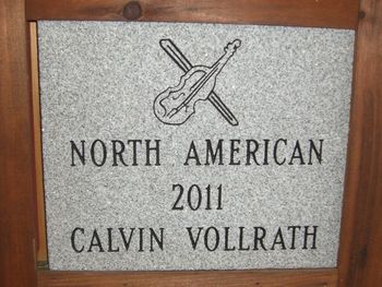 Calvin's plaque. July 31, 2012
