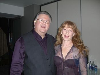 Loreena Mckennitt & Calvin moments before going on stage to perform in the opening ceremonies.
