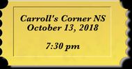 OCTOBER 13, 2018 - Carroll's Corner NS - Calvin Vollrath Concert