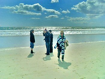 April 2004 - Taking a break at Venice Beach, CA
