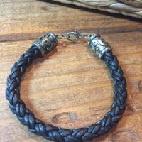 Braided leather bracelet