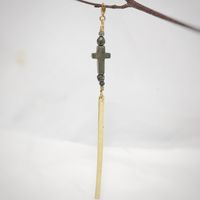 Pyrite cross adornment