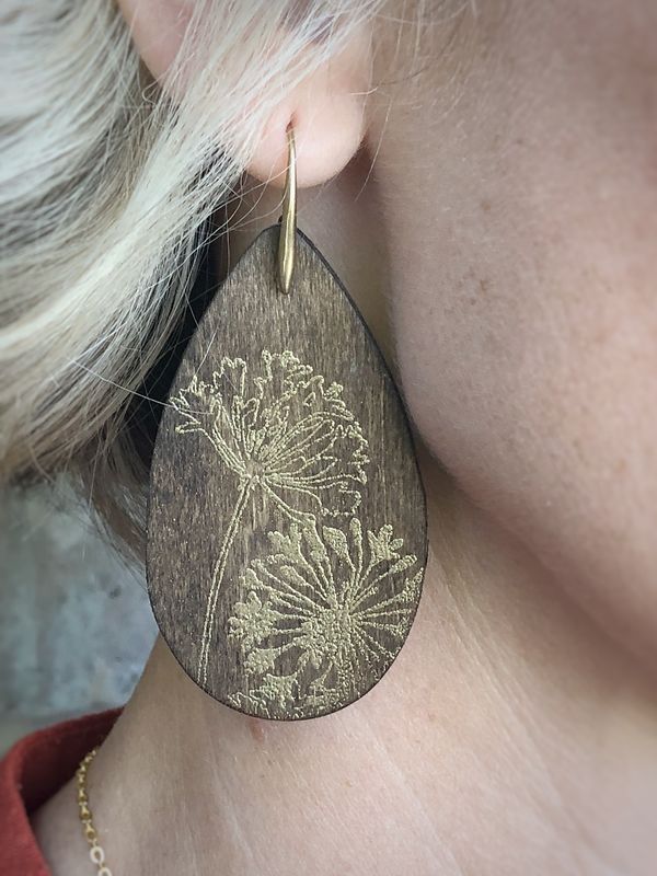 Desert Song earrings (walnut stain)