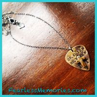 Custom Stamped Copper Guitar pick necklace