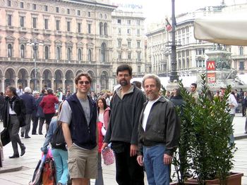 L2R: Coleman Mellett, Dave Tull, Gerry Niewood w/Chuck Mangione in Milan, Italy. Coley and Gerry... RIP. You are missed dearly by all! (Dave Tull thankfully is swinging and singing worldwide.)
