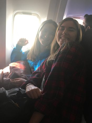 Madeleine & Camryn are ready for a long flight!
