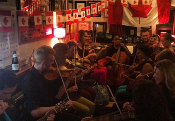 Pre Canada Day party at the pub in Monaghan
