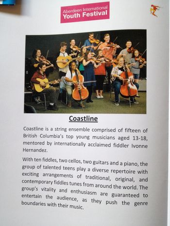 One of the programmes for a show at Aberdeen Int. Youth Festival
